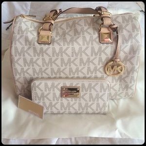Michael Kors Grayson Satchel + Matching Wallet